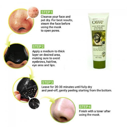 Allergy-free Olive Black Face Mask with Milk Whitening Formula