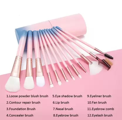 12 Pcs Makeup Brush With Jar