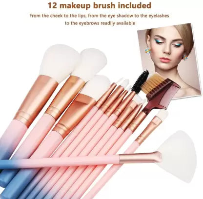 12 Pcs Makeup Brush With Jar