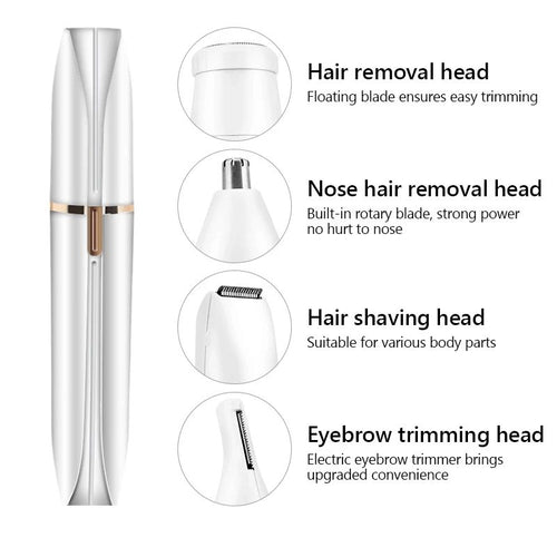 Rechargeable 4 In 1 Electric Epilator Women Eyebrow Nose Lady Trimmer Facial Hair Removal Face Body Painless Female Shaver Depilator