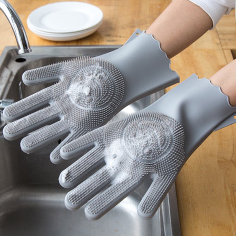 Magic Silicone Washing Scrubbing Gloves